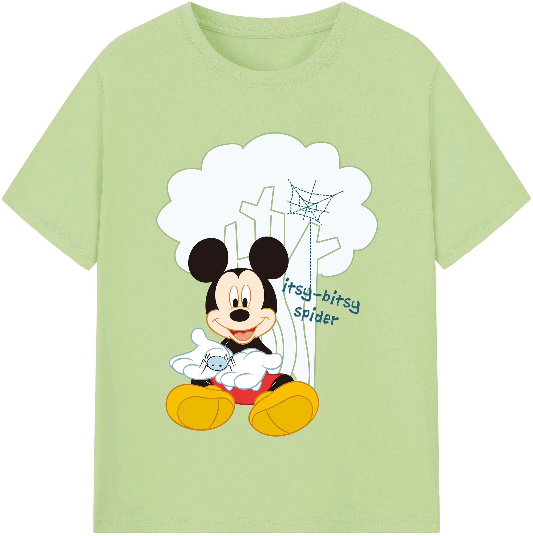 （画像用） ミッキーマウス Mickey Mouse 綿100％半袖Tシャツ（フロントプリント）